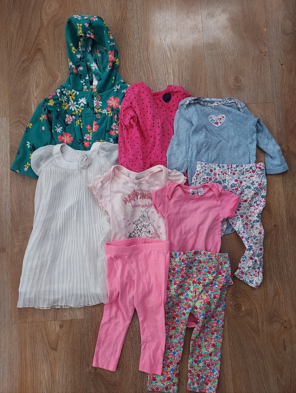 Carter's Girls Floral Teal Hoodie & Pink Mix Matching Sets
